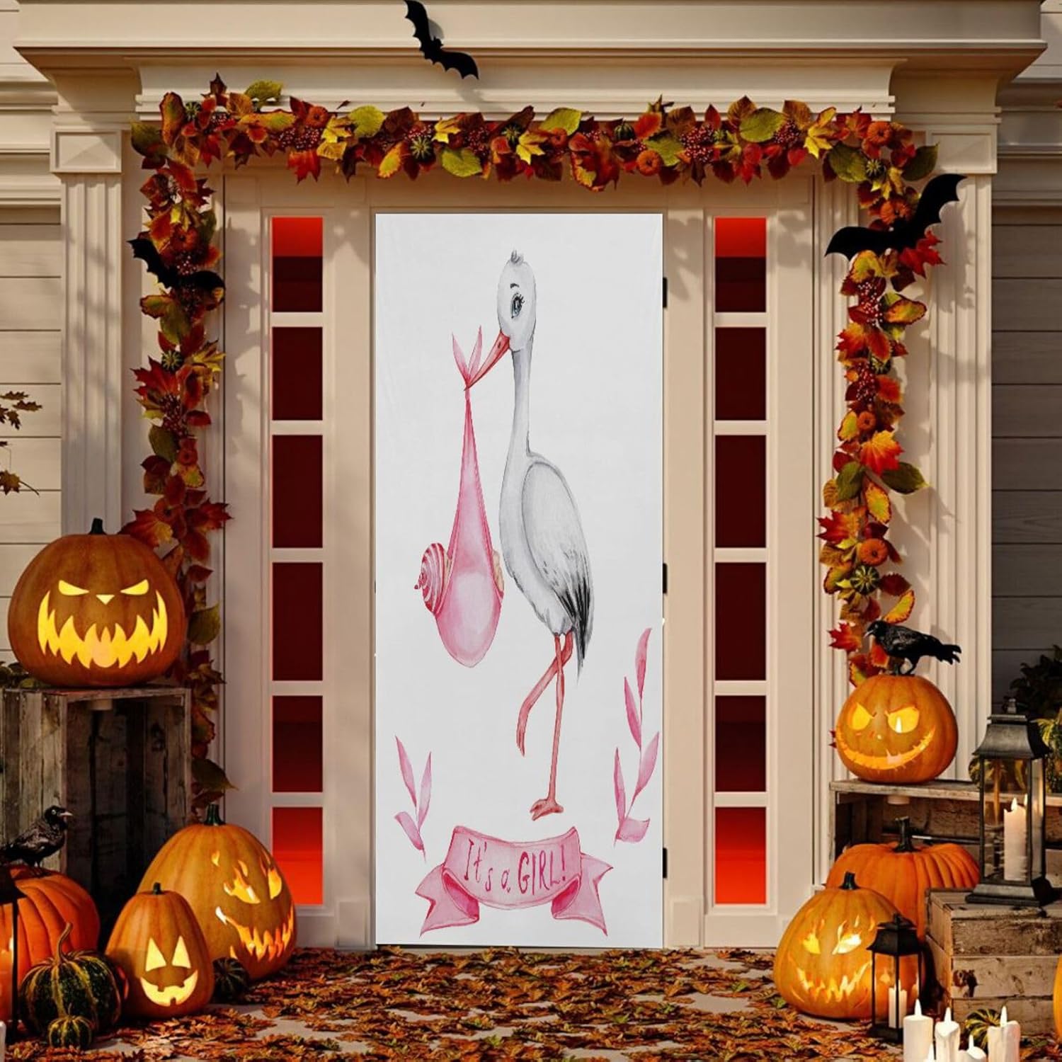 Susiyo Halloween Stork Door Cover 32x79 in