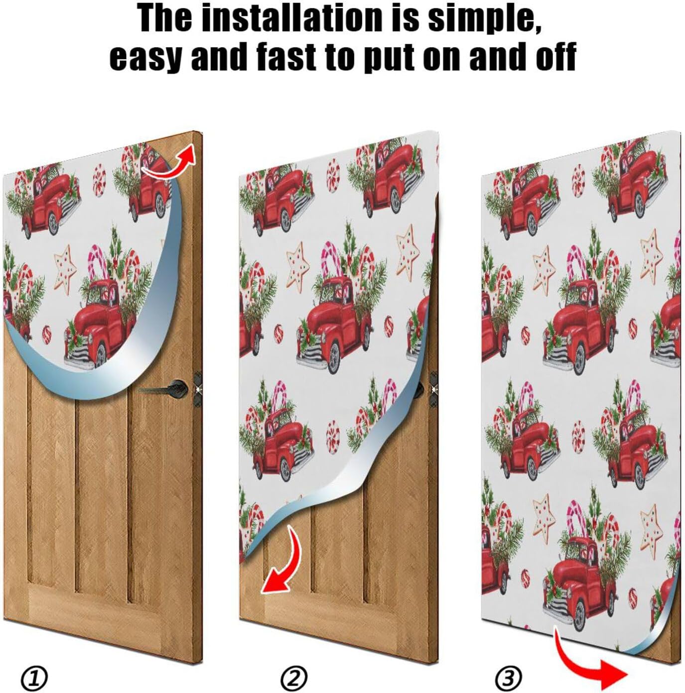 Susiyo Christmas Door Cover Decoration Stretch Fabric 32x79 in