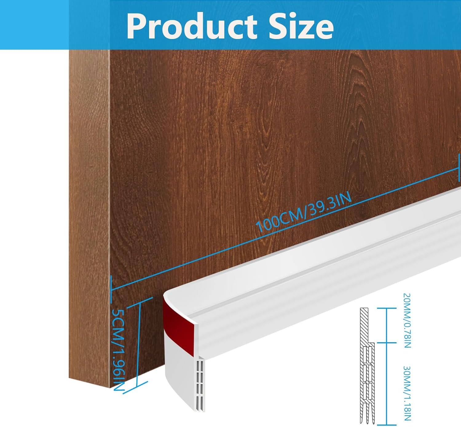 Ainiv Door Draft Stopper Under Door Seal Anti-Collision White