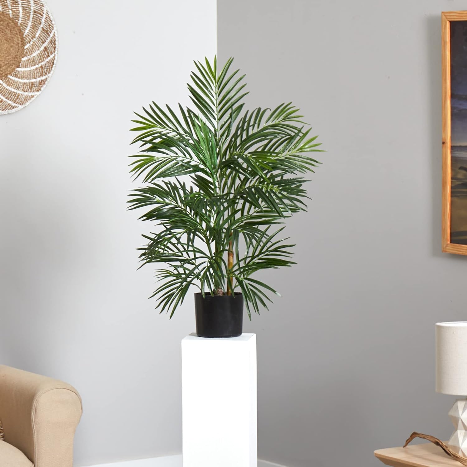 Nearly Natural 25ft Artificial Areca Palm Tree UV Resistant Indoor Outdoor