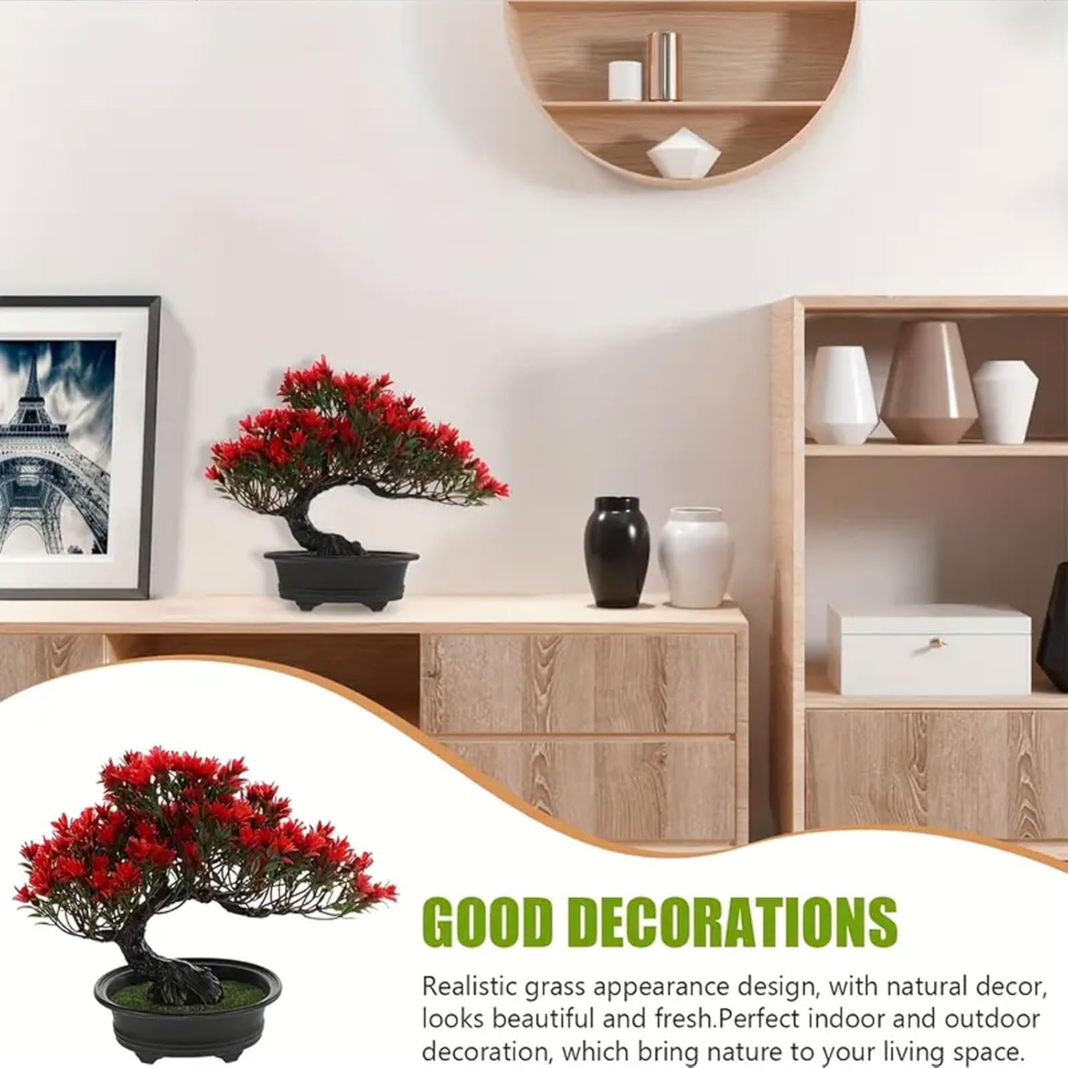 AzureLeap Artificial Bonsai Tree Red 95 Inch