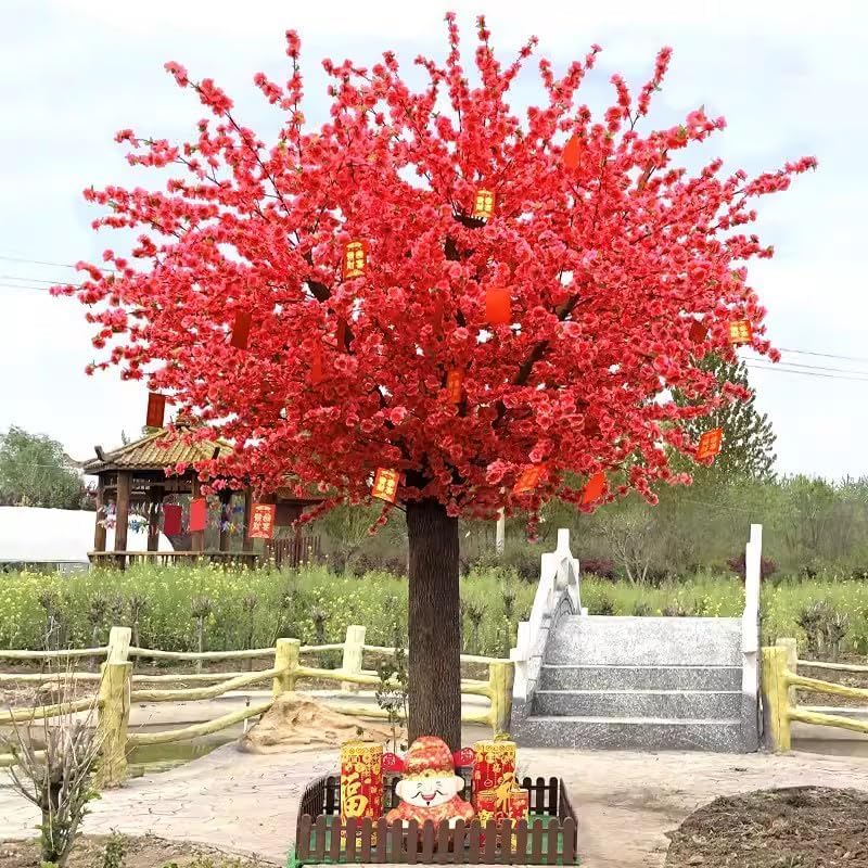 EUEUE Artificial Peach Tree 1mx08m for Home Decor