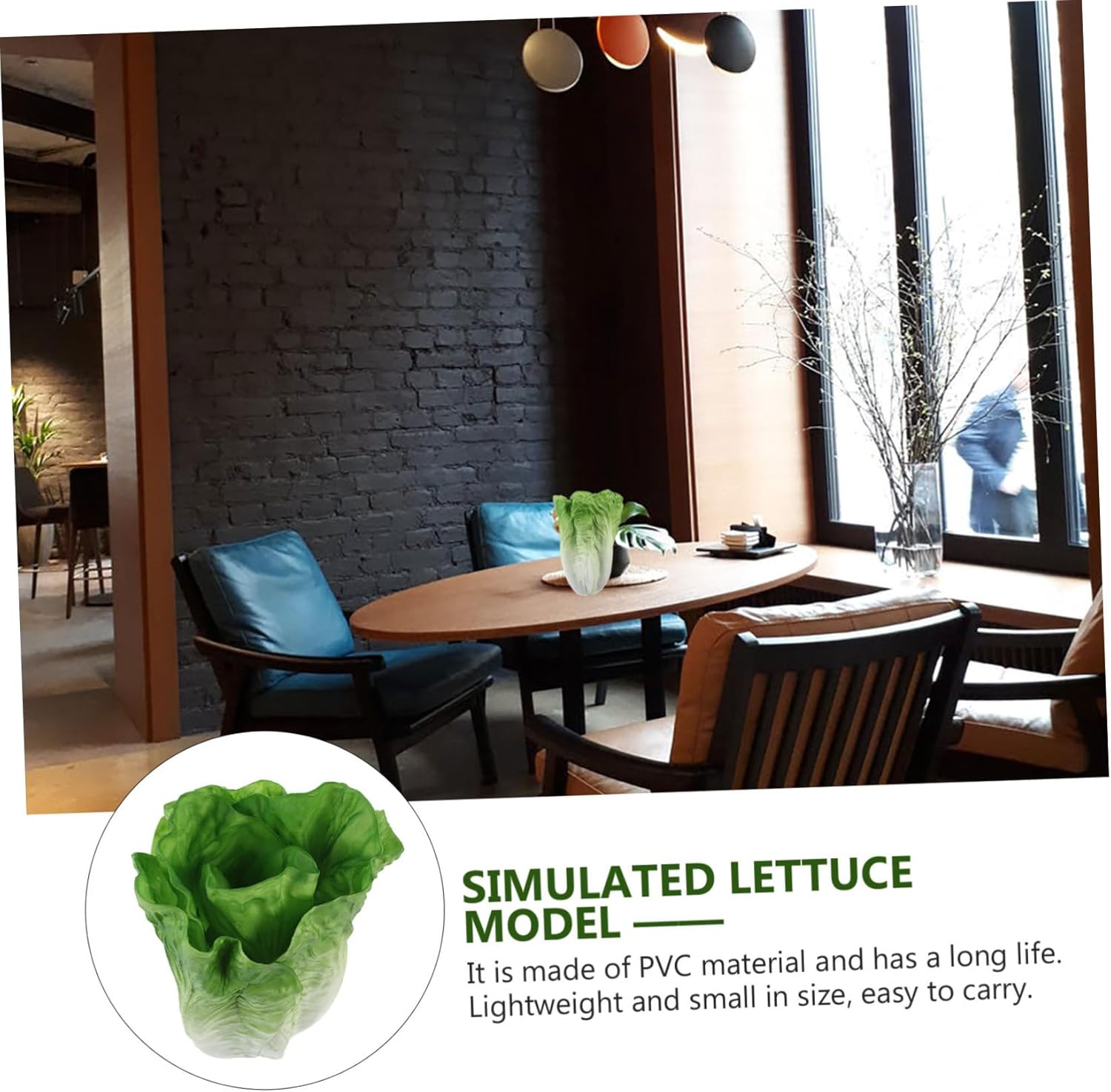 Cabilock Realistic Artificial Lettuce Leaf Decoration
