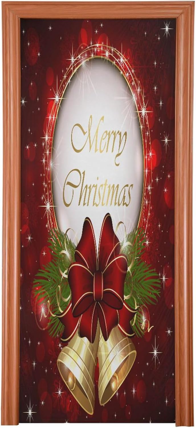 Susiyo Bells Bow Snowflakes Halloween Door Cover