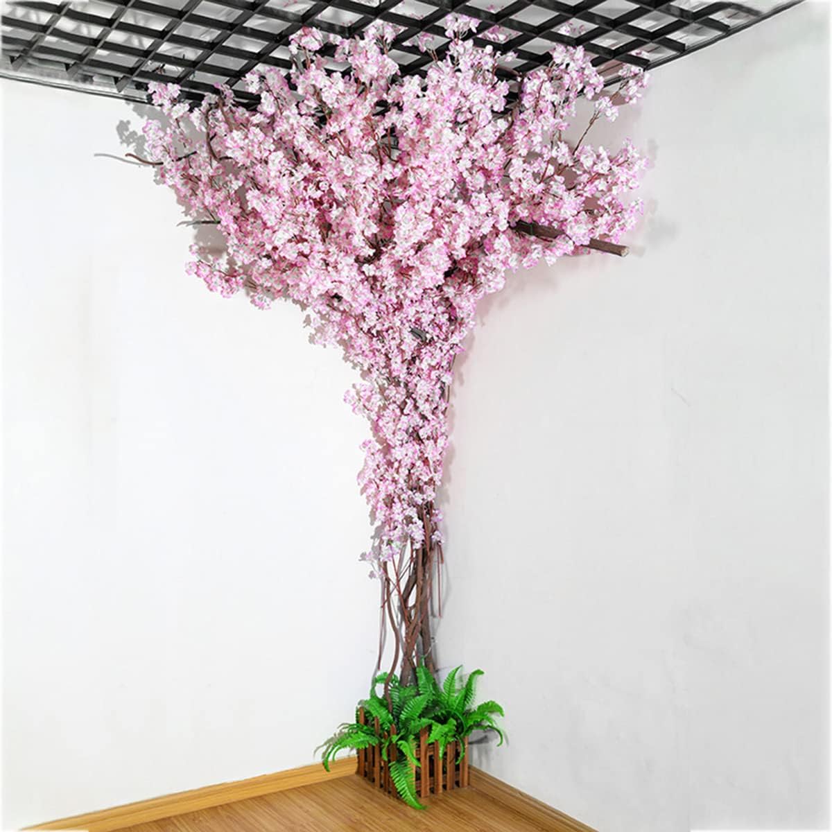 XOOFMASS Artificial Cherry Blossom Tree with 30 Branches and 3 Vine Purple
