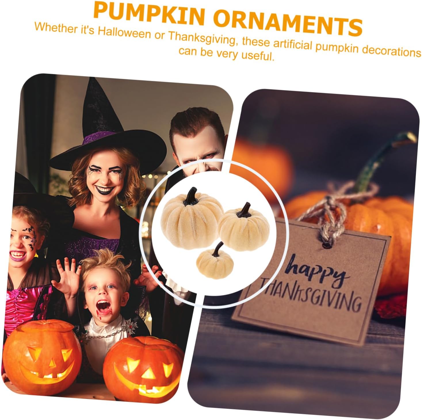 ULDIGI 6pcs Artificial Pumpkins Realistic Halloween Decor