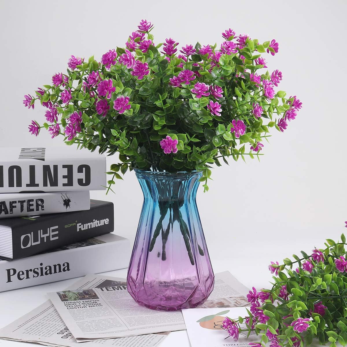 RECUTMS 8 Bundles Fuchsia Artificial Flowers