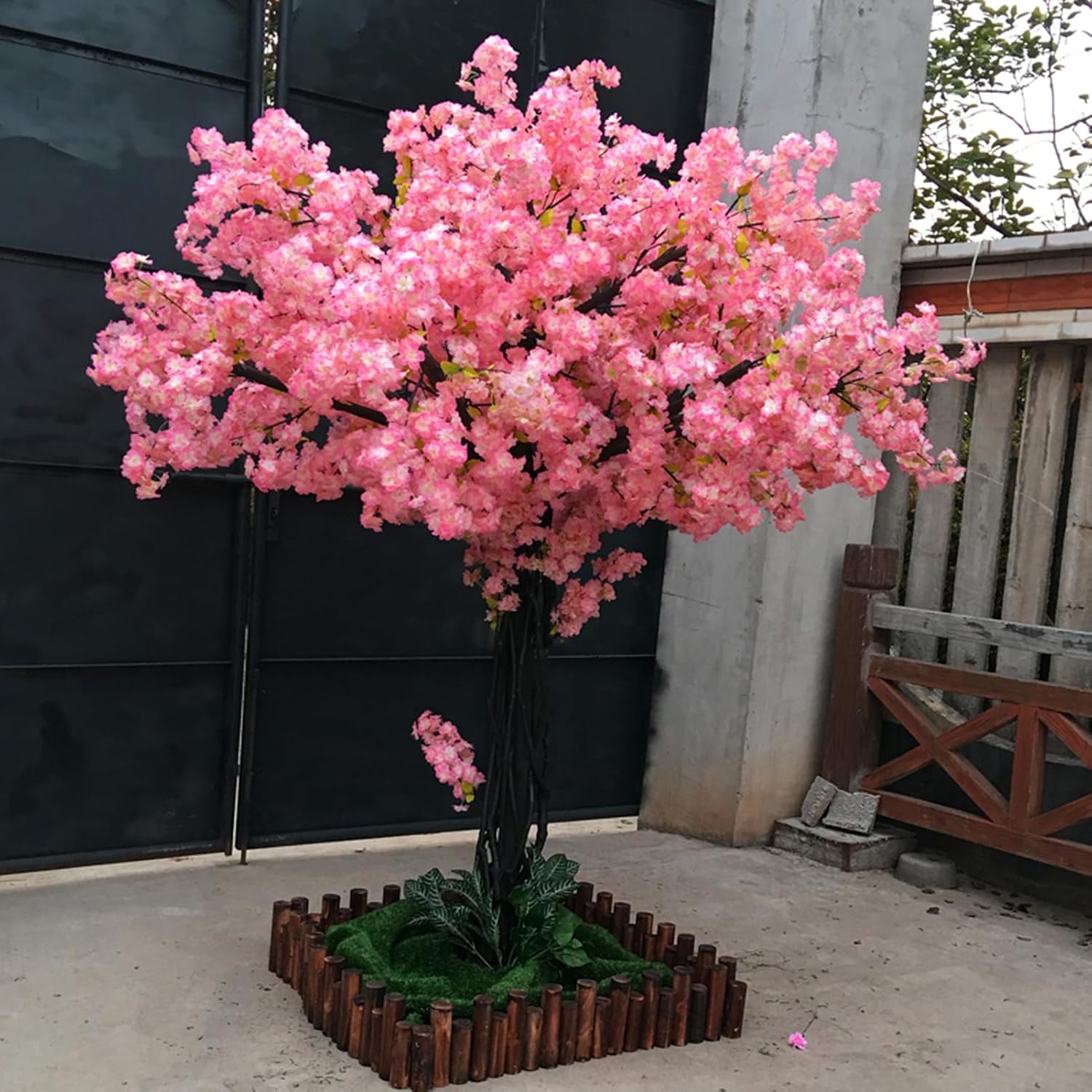 QIUPAI Artificial Cherry Blossom Tree 1x06m Landscape Decor