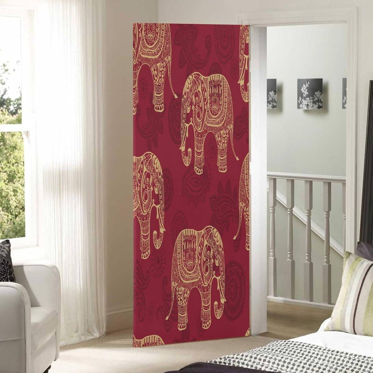 Susiyo Patterned Elephants Halloween Door Cover 32x79 in