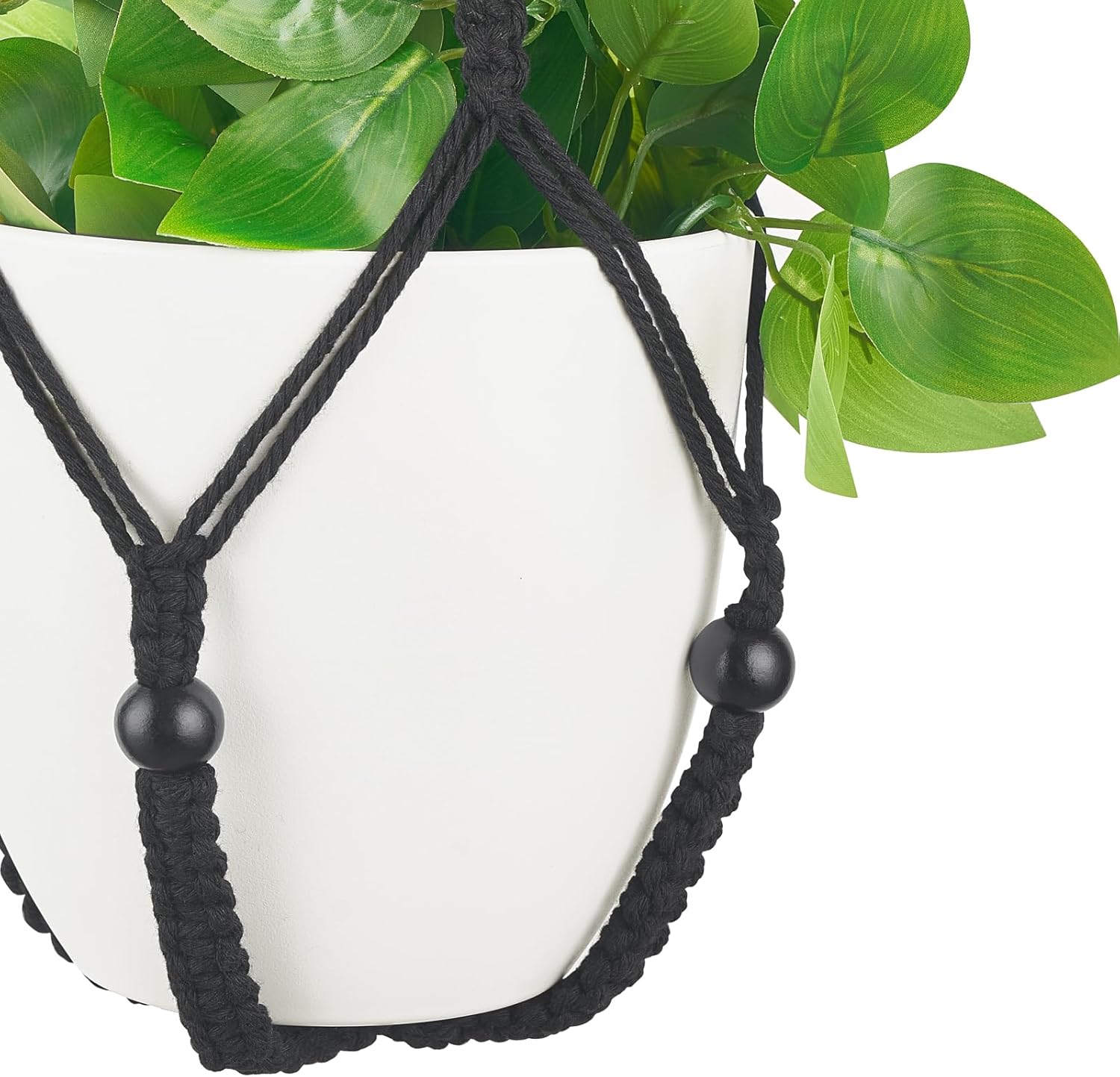 Mkono Artificial Hanging Plant with Pot and Macrame Hanger