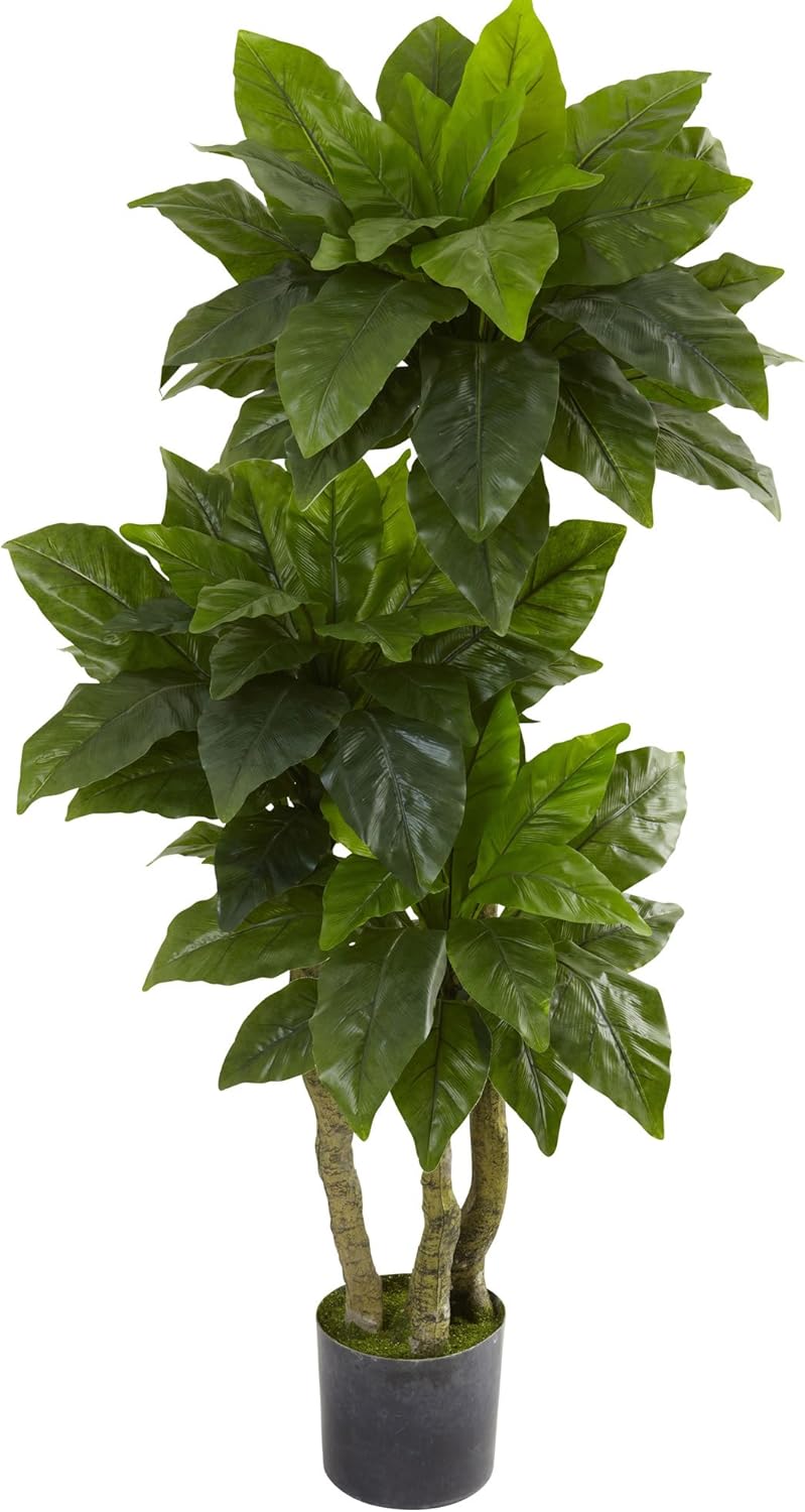 Nearly Natural 5ft UV Resistant Bird Nest Tree Green