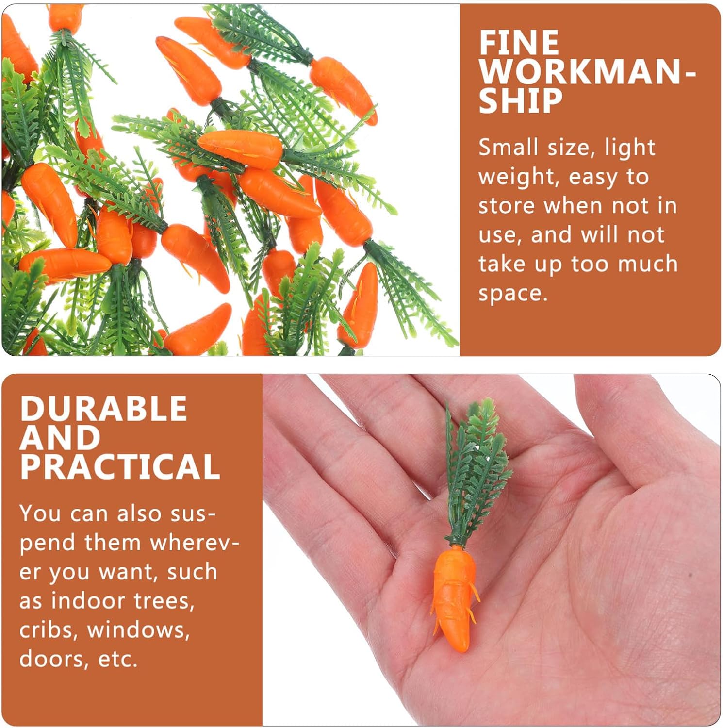 Cabilock Artificial Carrot Ornaments 180pcs