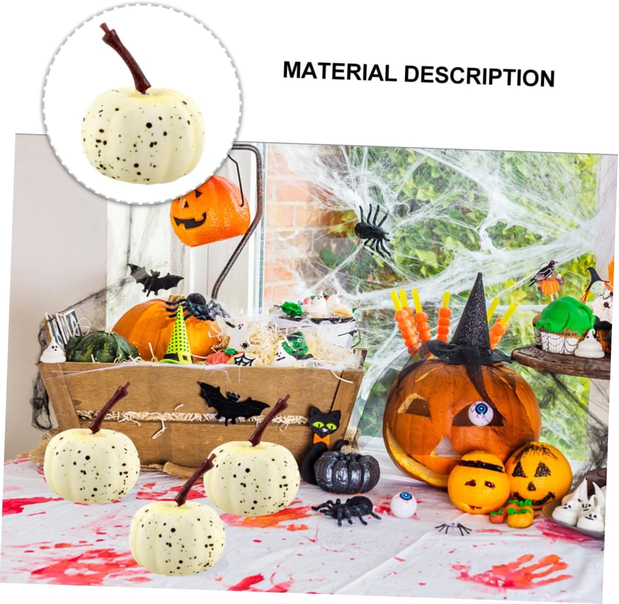 Cabilock 20pcs Hand-Painted Faux Pumpkins for Halloween Decorations