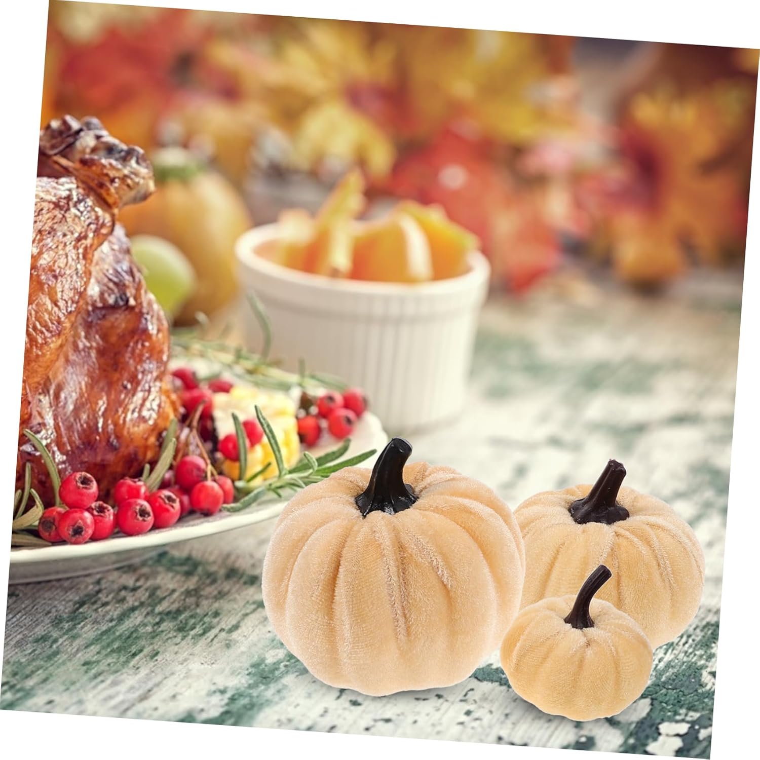 ULTECHNOVO 6Pcs Artificial Pumpkin Decorations for Halloween