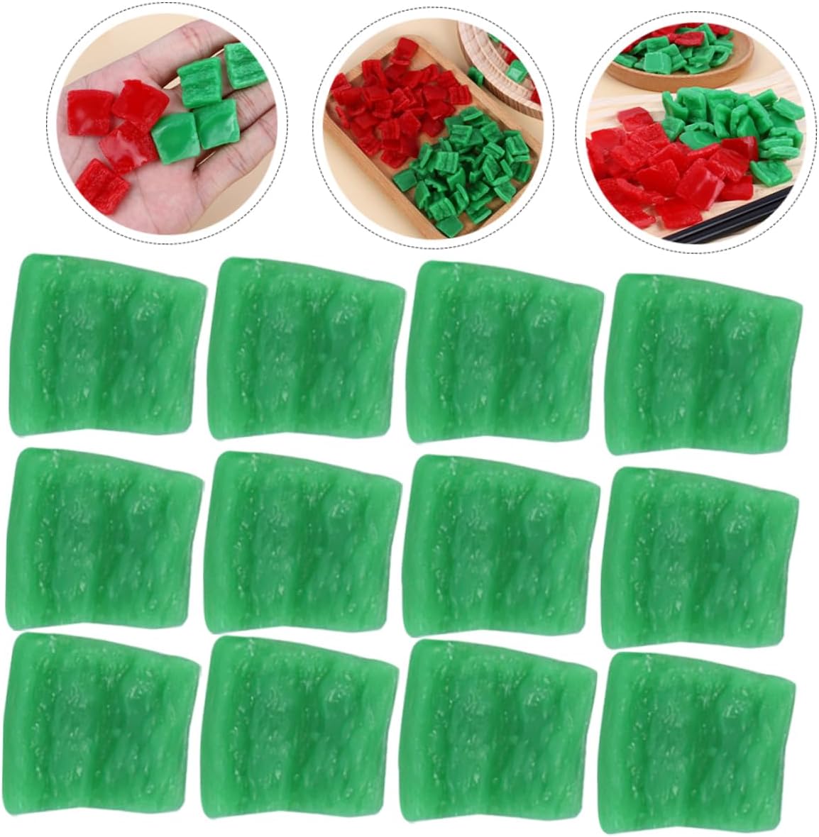 25pcs Realistic Pepper Slices Artificial Vegetable Display Props