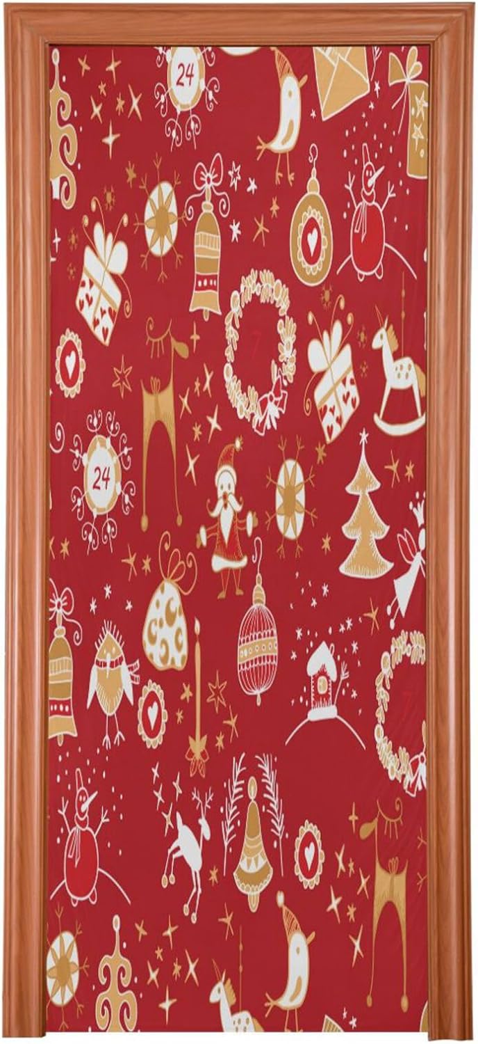 Susiyo Xmas Winter Halloween Door Cover 32x79 in