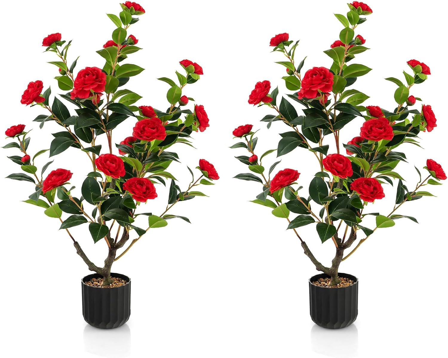 Goplus 38 Inch Artificial Camellia Tree Set of 2