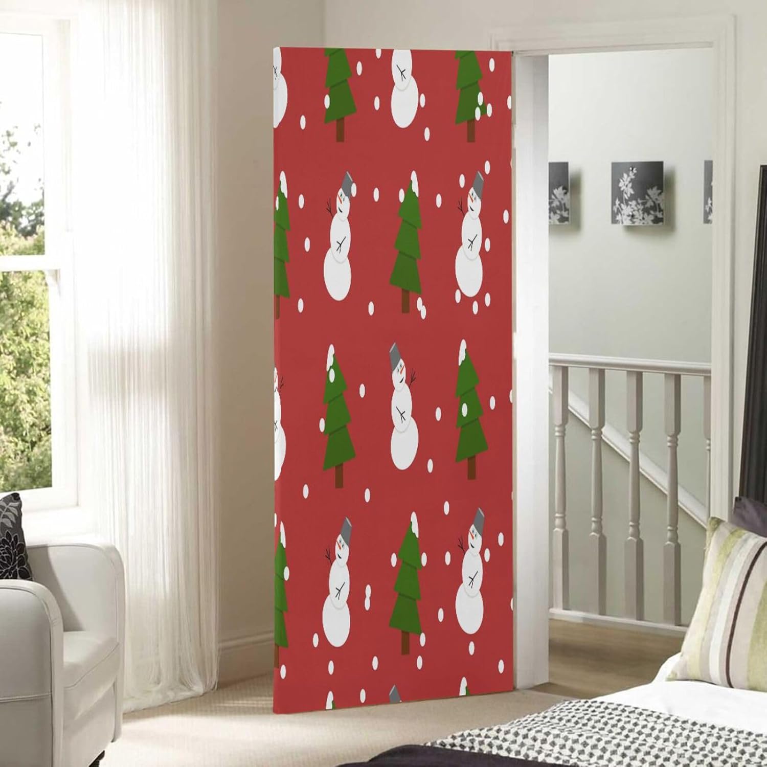 Susiyo Trees Cute Snowman Halloween Door Cover