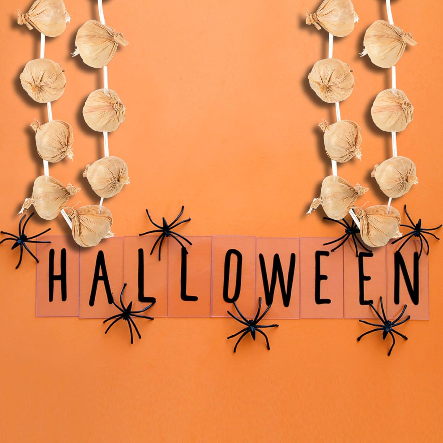 Angoily Halloween Fake Garlic Wreath Decoration