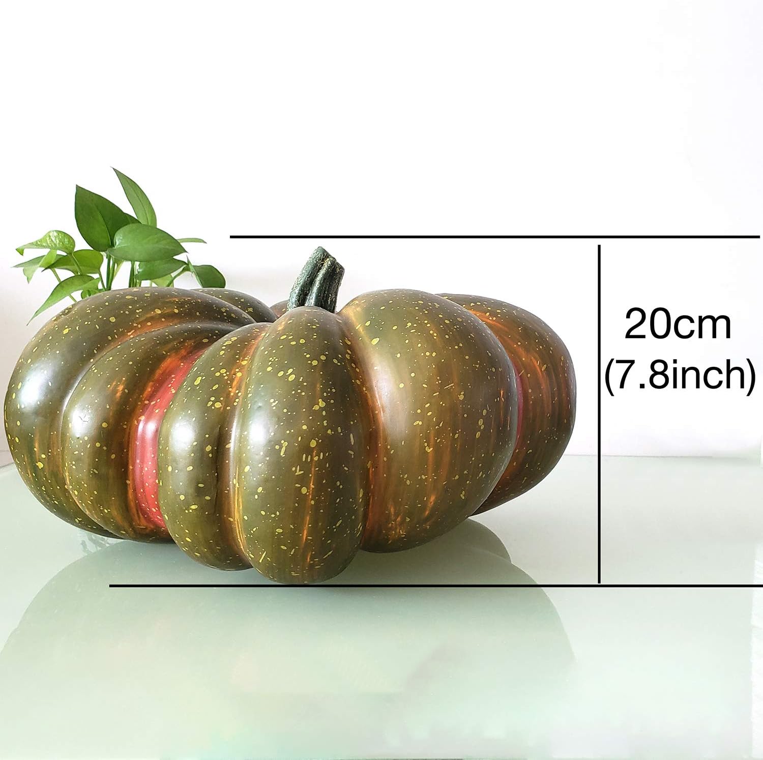 Big Artificial Pumpkin for Fall Decor Green 126inch Handmade