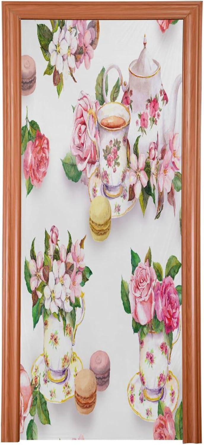 Susiyo Halloween Door Cover with Flowers 32x79 in