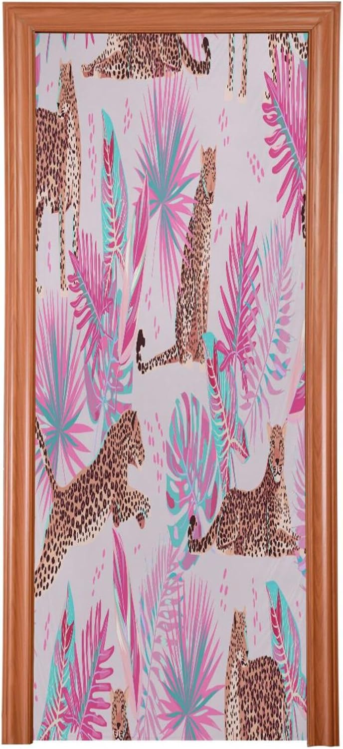 Susiyo Pink Leopards Leaves Halloween Door Cover