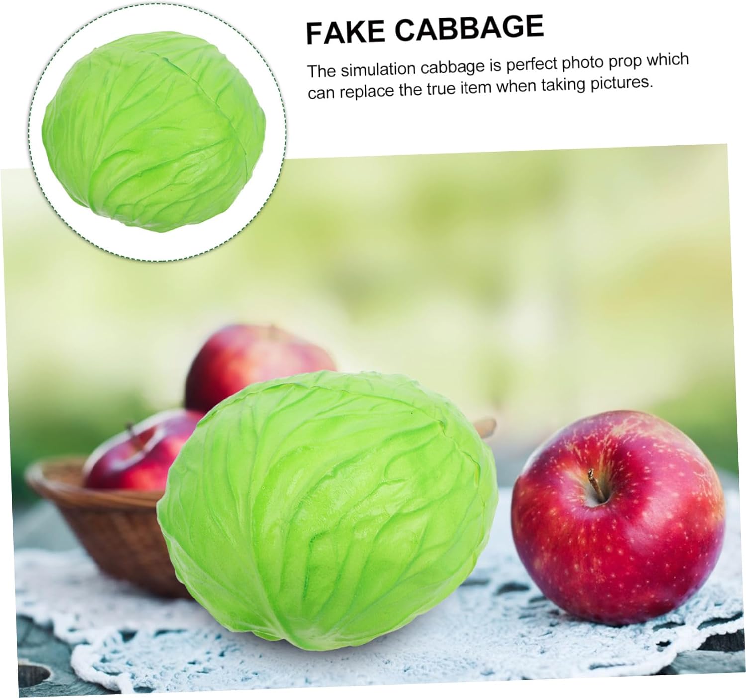 Realistic Faux Cabbage Ornament for Home Office Wedding Photography
