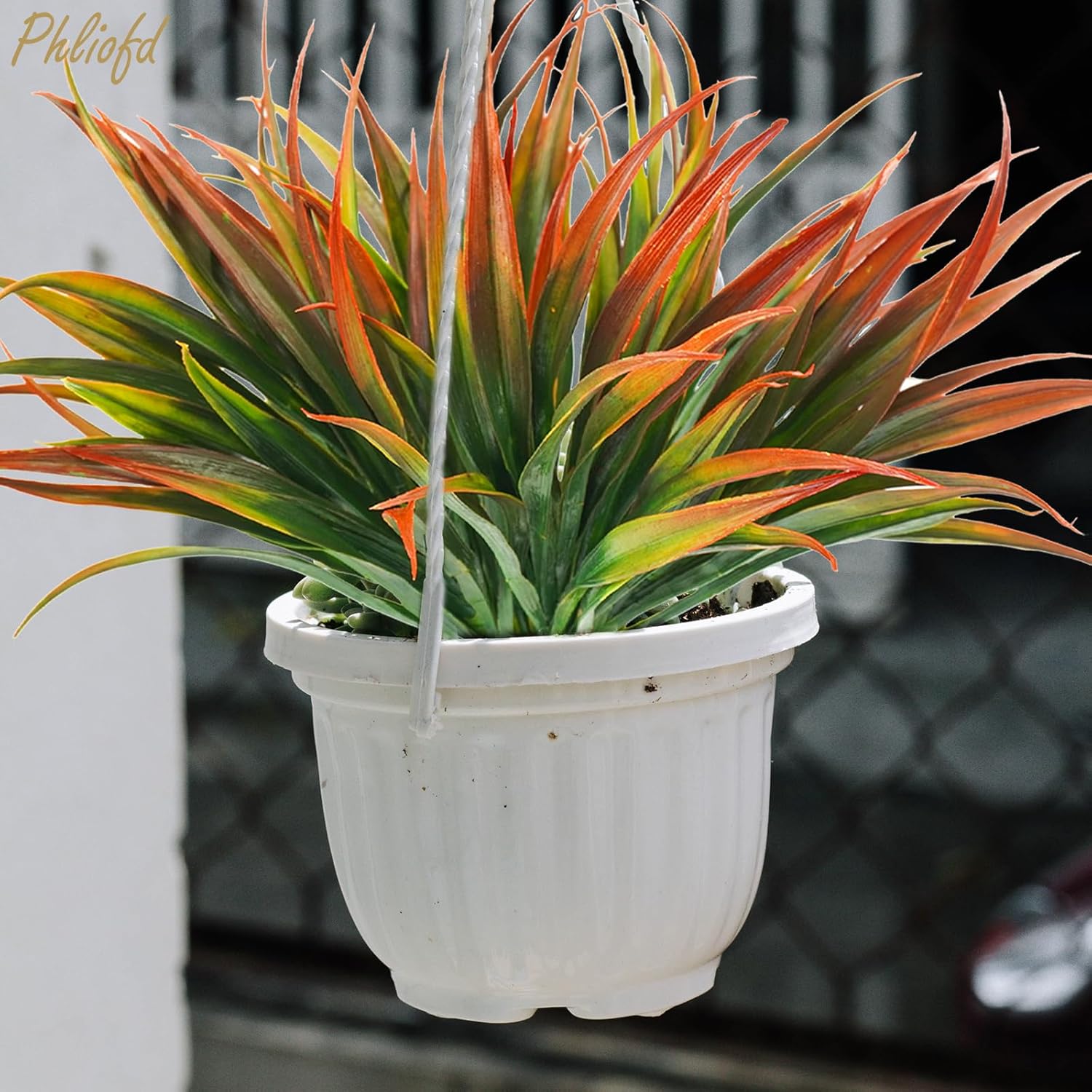 16Pcs Artificial Grass Fake Plants 173in Outdoor Decor