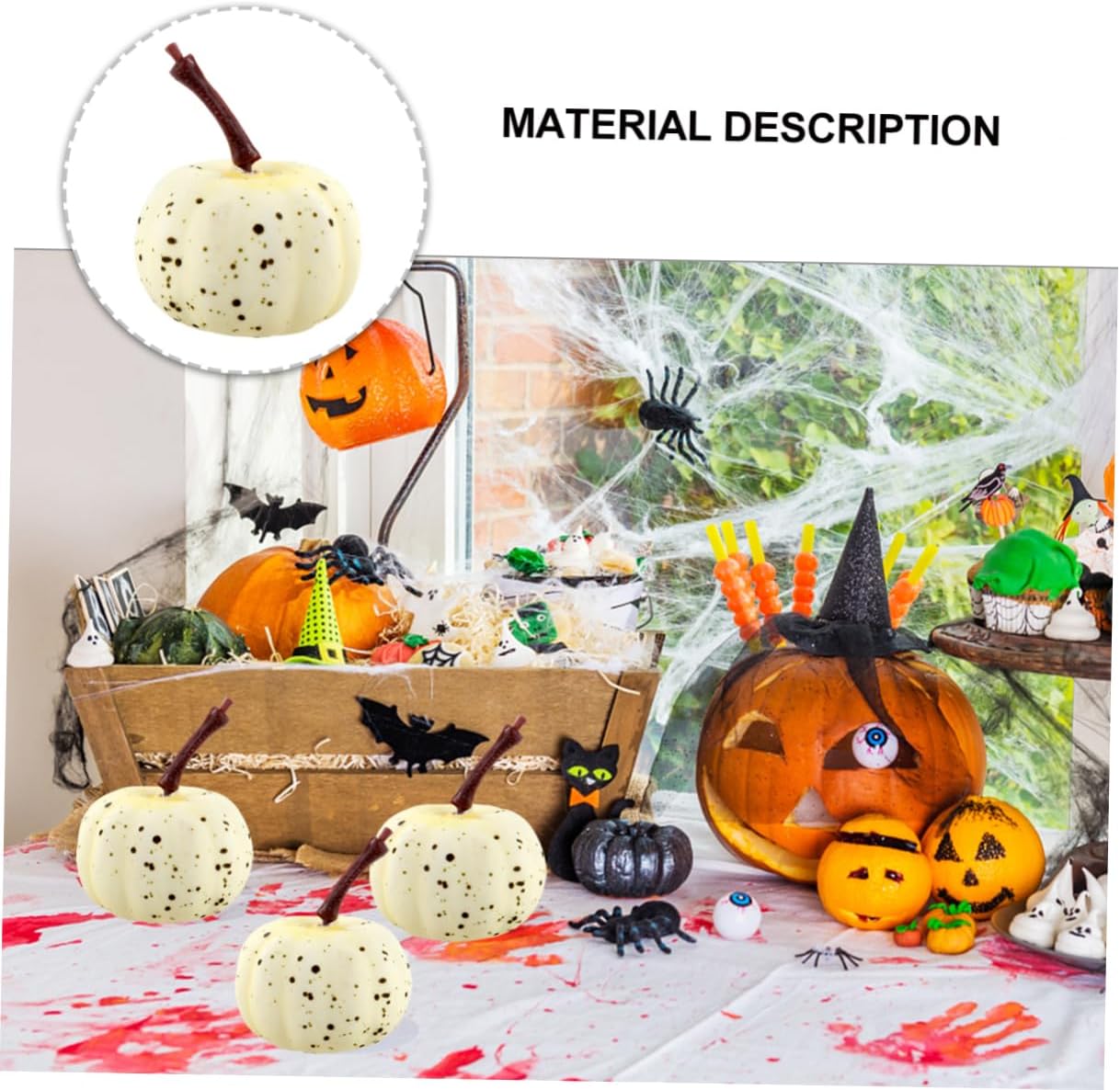 20pcs Lifelike Artificial Mini Pumpkin Decor for Halloween