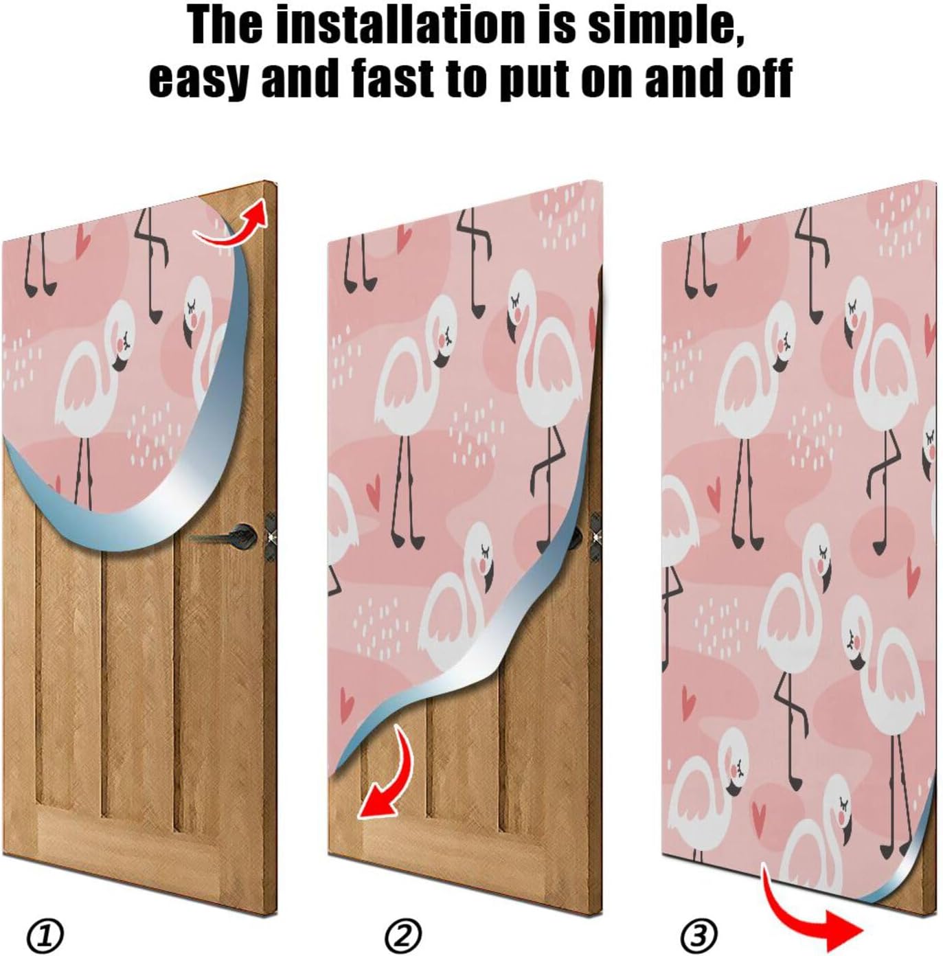 Susiyo Pink Flamingo Halloween Door Cover 32x79 in