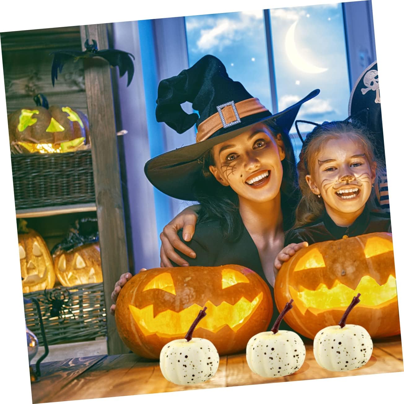 Cabilock 20pcs Hand-Painted Faux Pumpkins for Halloween Decorations