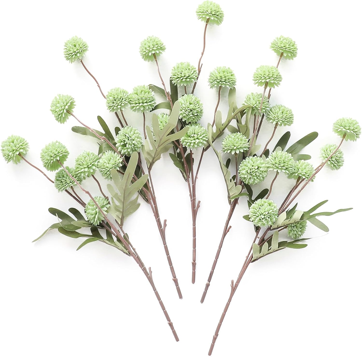 Floroom 5pcs Faux Silk Pompon Mums Artificial Flowers