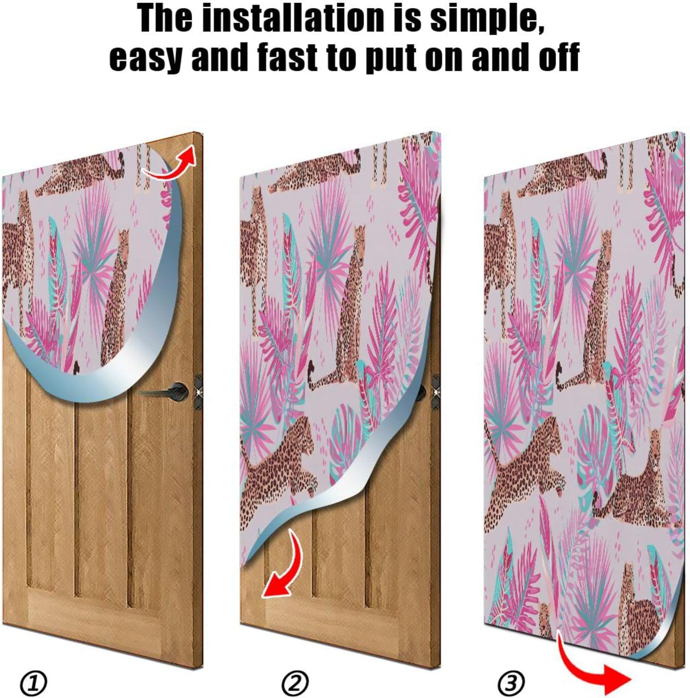 Susiyo Pink Leopards Leaves Halloween Door Cover
