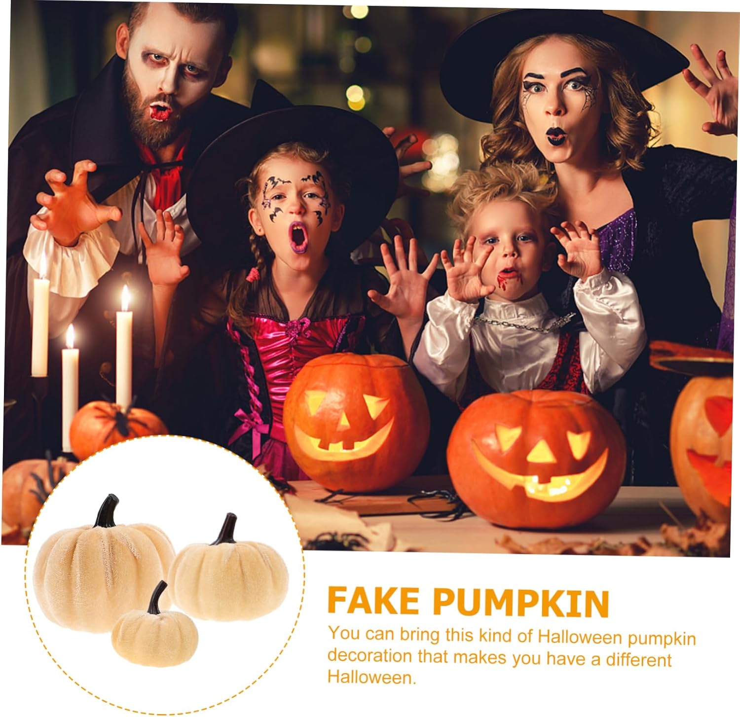 LIFKOME 6Pcs Artificial Pumpkins Halloween Decor