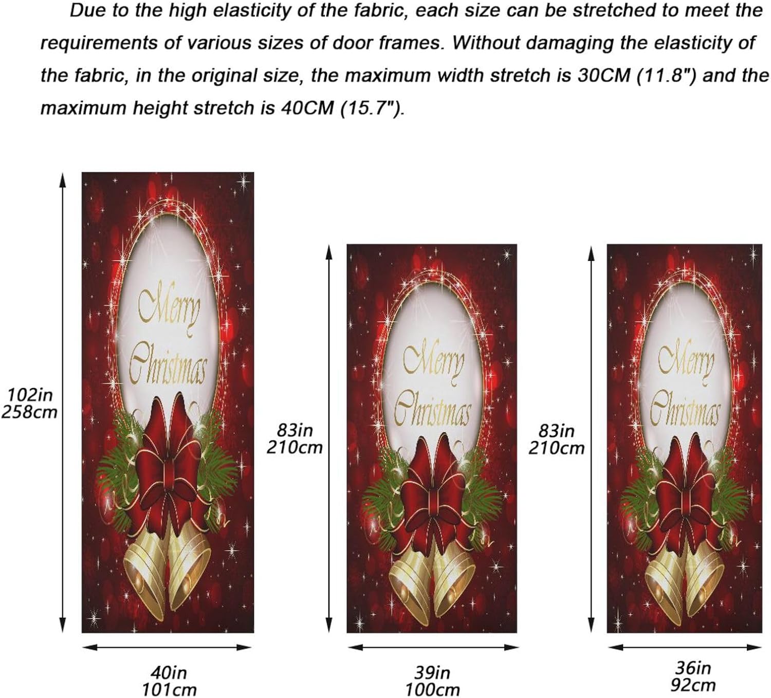 Susiyo Bells Bow Snowflakes Halloween Door Cover