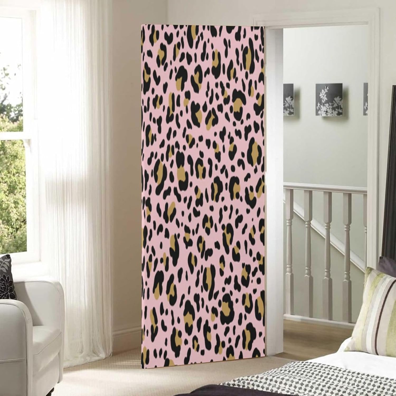 Susiyo Faux Leopard Skin Halloween Door Cover 32x79 in