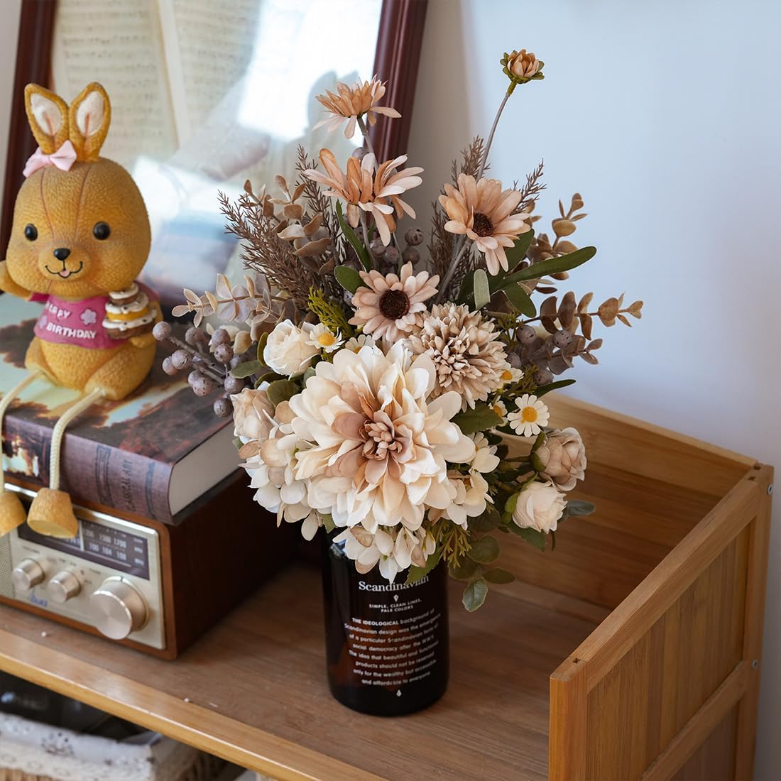 Peauley 16 Inch Artificial Flower Centerpieces with Roses and Daisies