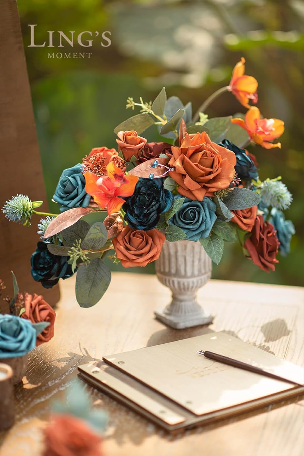 Lings Moment Artificial Flowers Wedding Rustic Teal Fall Combo