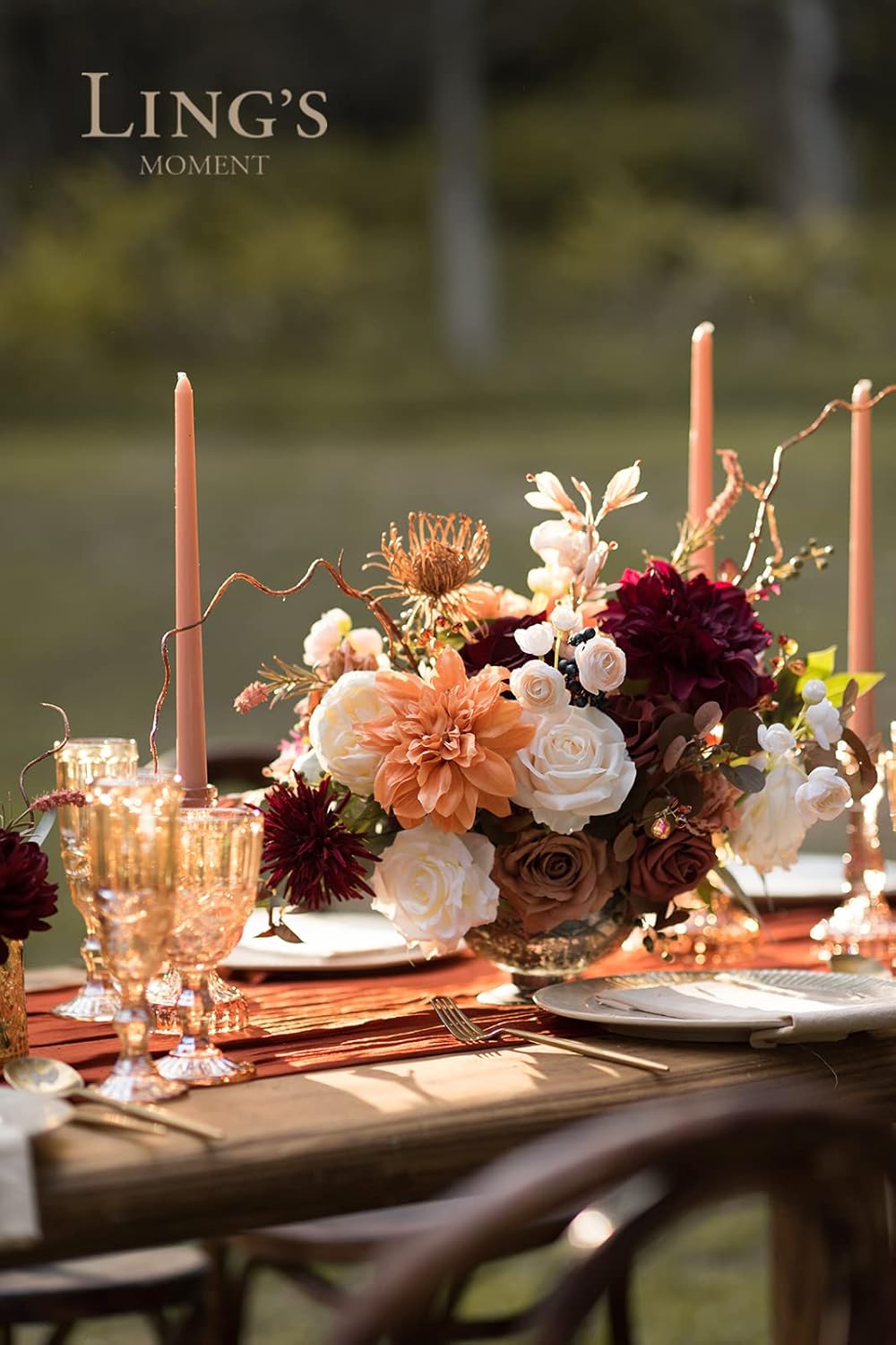 Lings Moment Fall Terracotta Artificial Flower Set