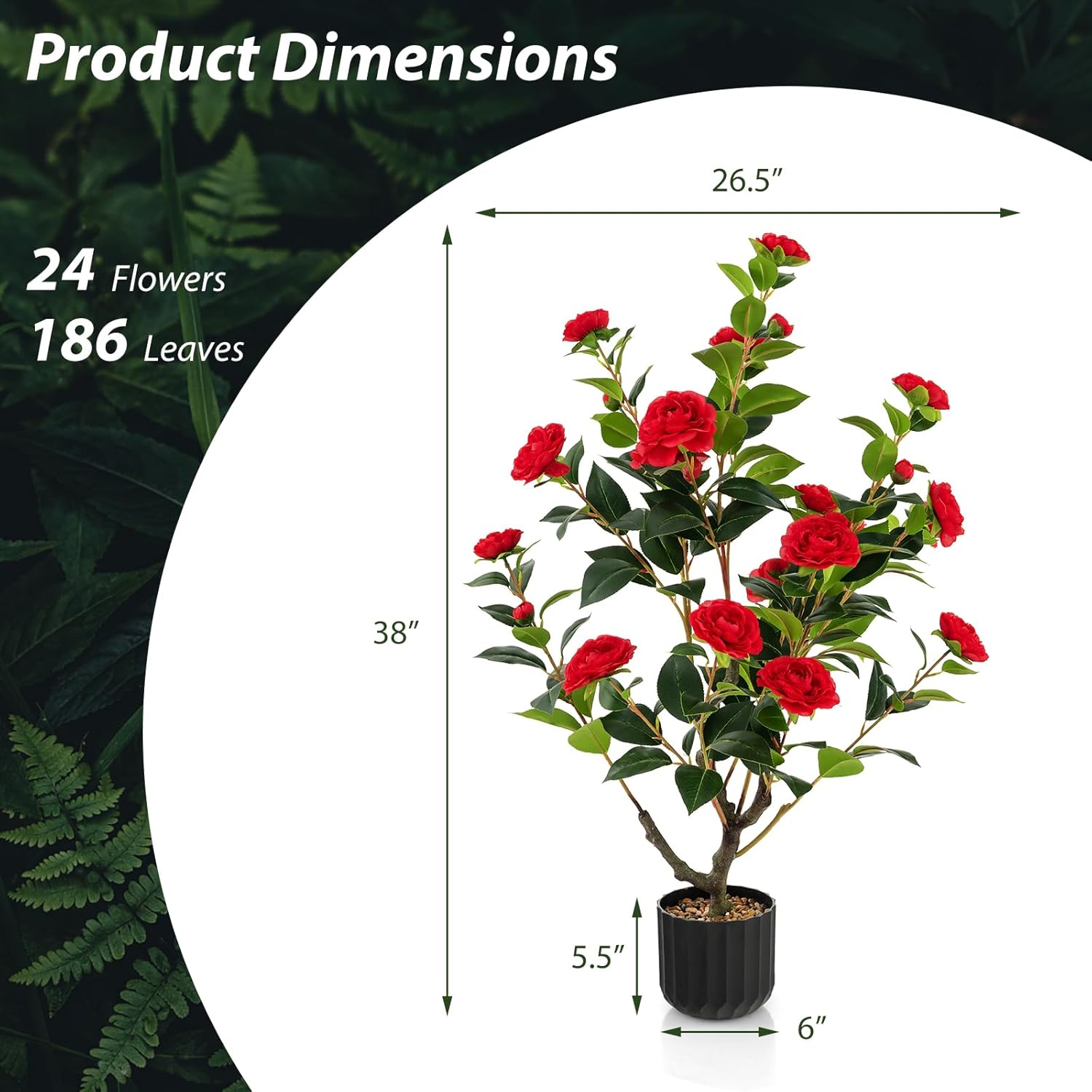 Goplus 38 Inch Artificial Camellia Tree Set of 2
