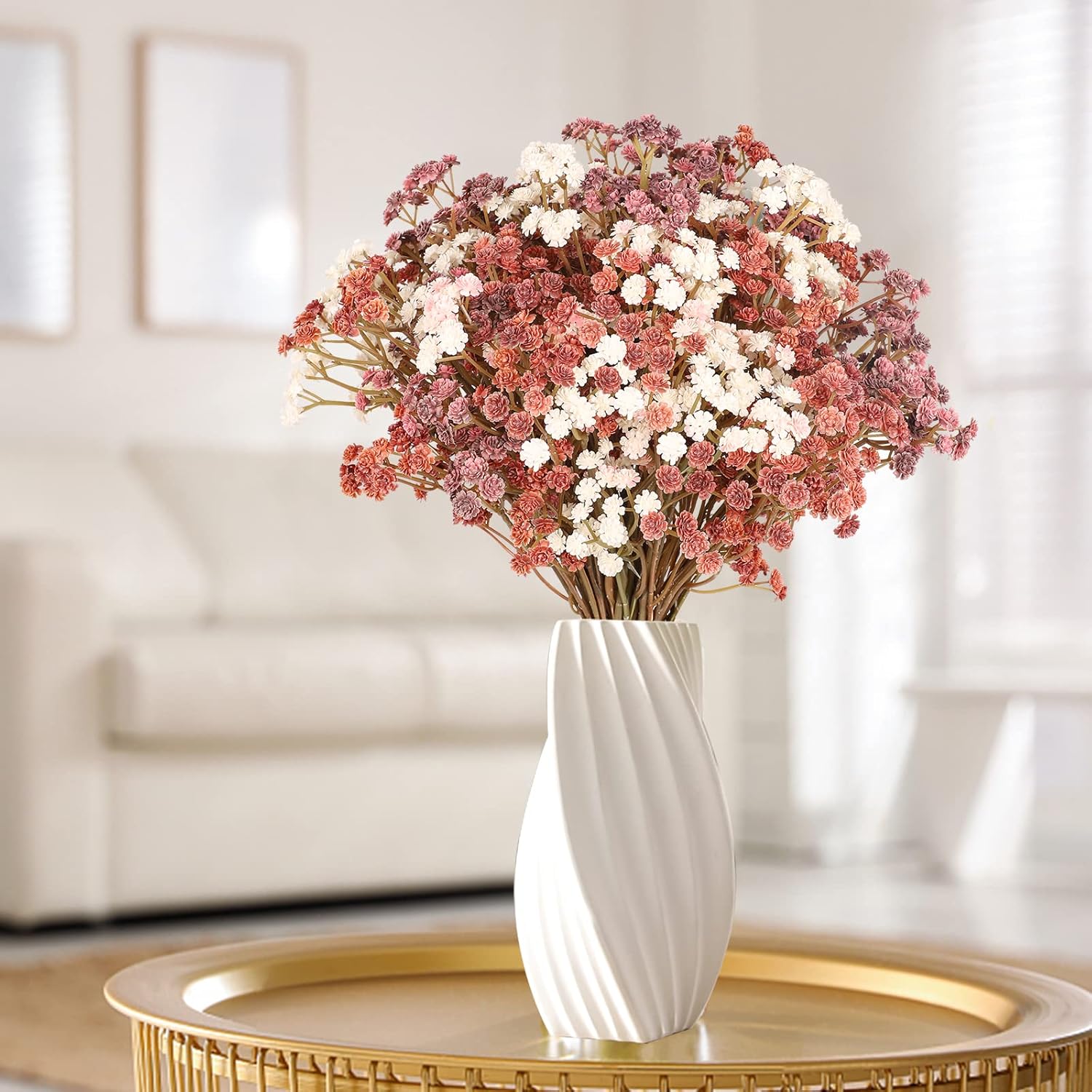 NT NIETING Fall Decor Artificial Baby Breath Flowers Bouquets 10Pcs