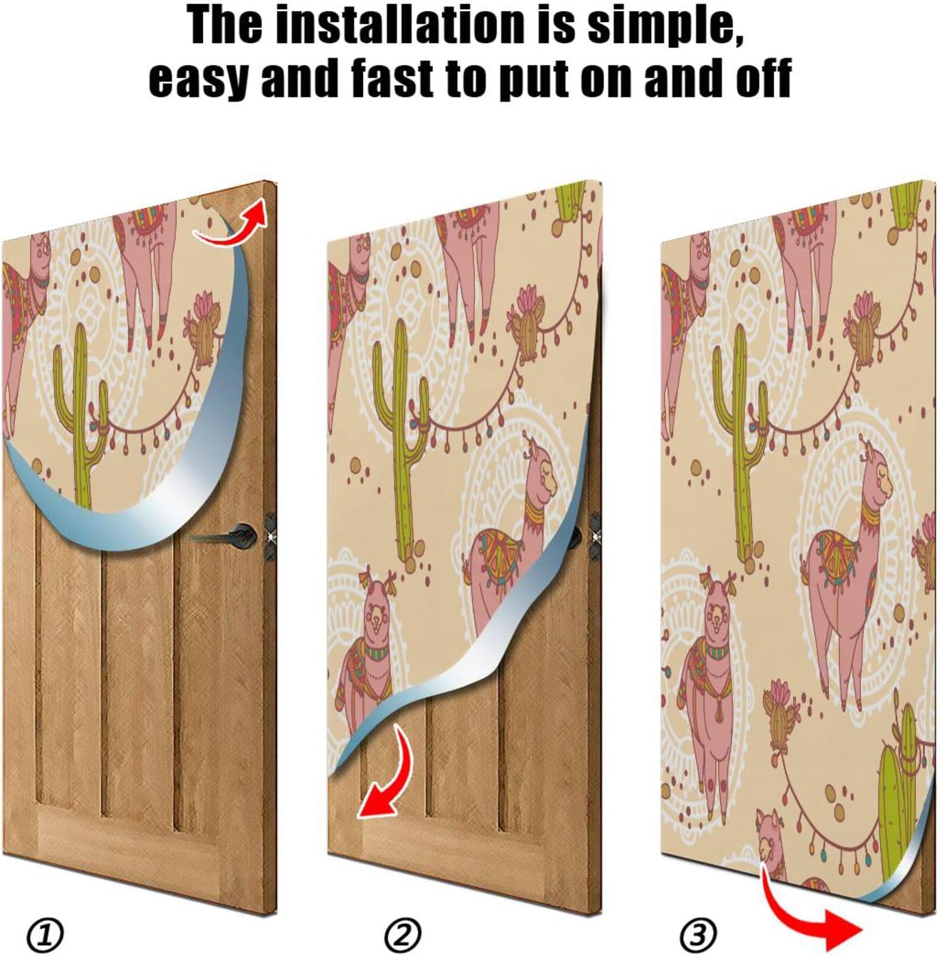 Susiyo Cute Doodle Alpaca Halloween Door Cover