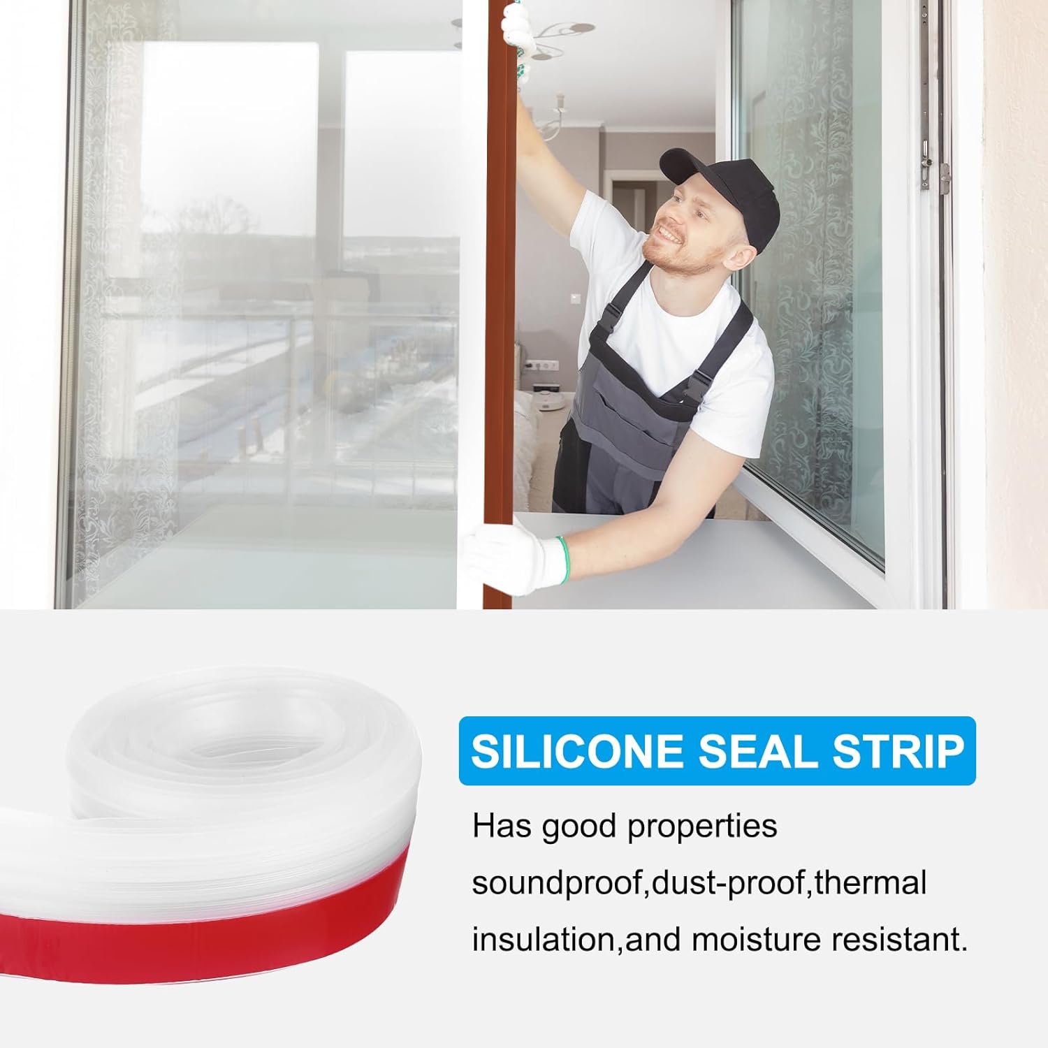 PATIKIL Door Draft Stopper 33FT Transparent Silicone Under Door Seal