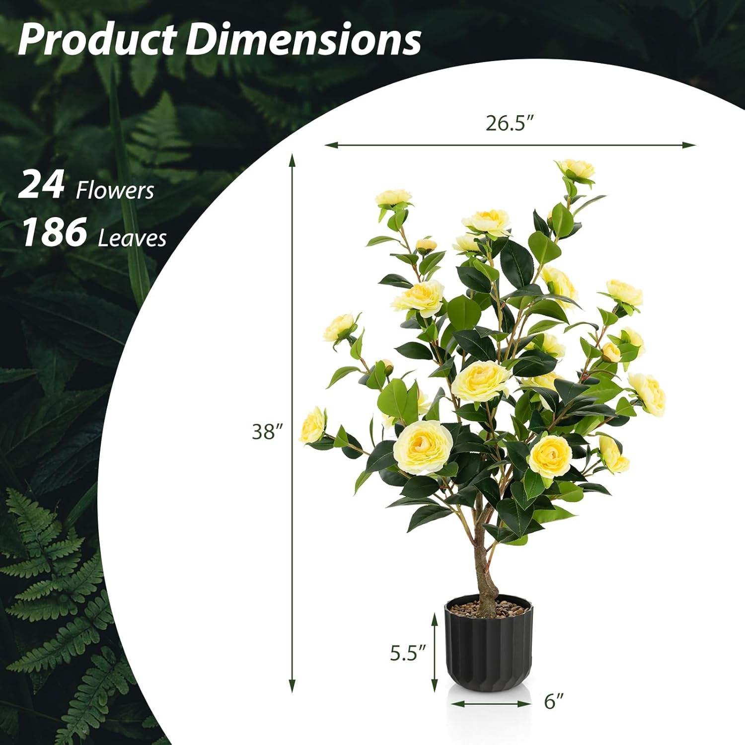 Artificial Camellia Tree Set of 2 38 Inch Tall Potted Plants