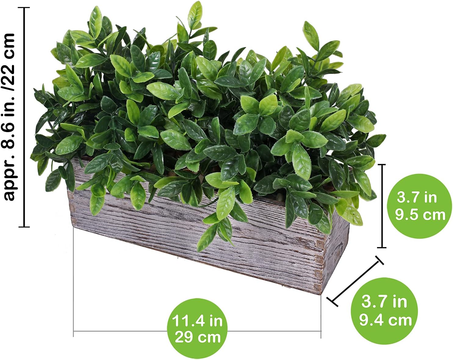 Artificial Eucalyptus Plant in Rustic Wooden Planter Box