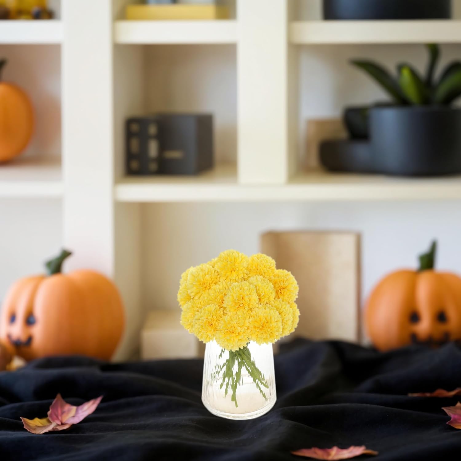 Kimuras Cabin 20Pcs Artificial Yellow Chrysanthemum Flowers