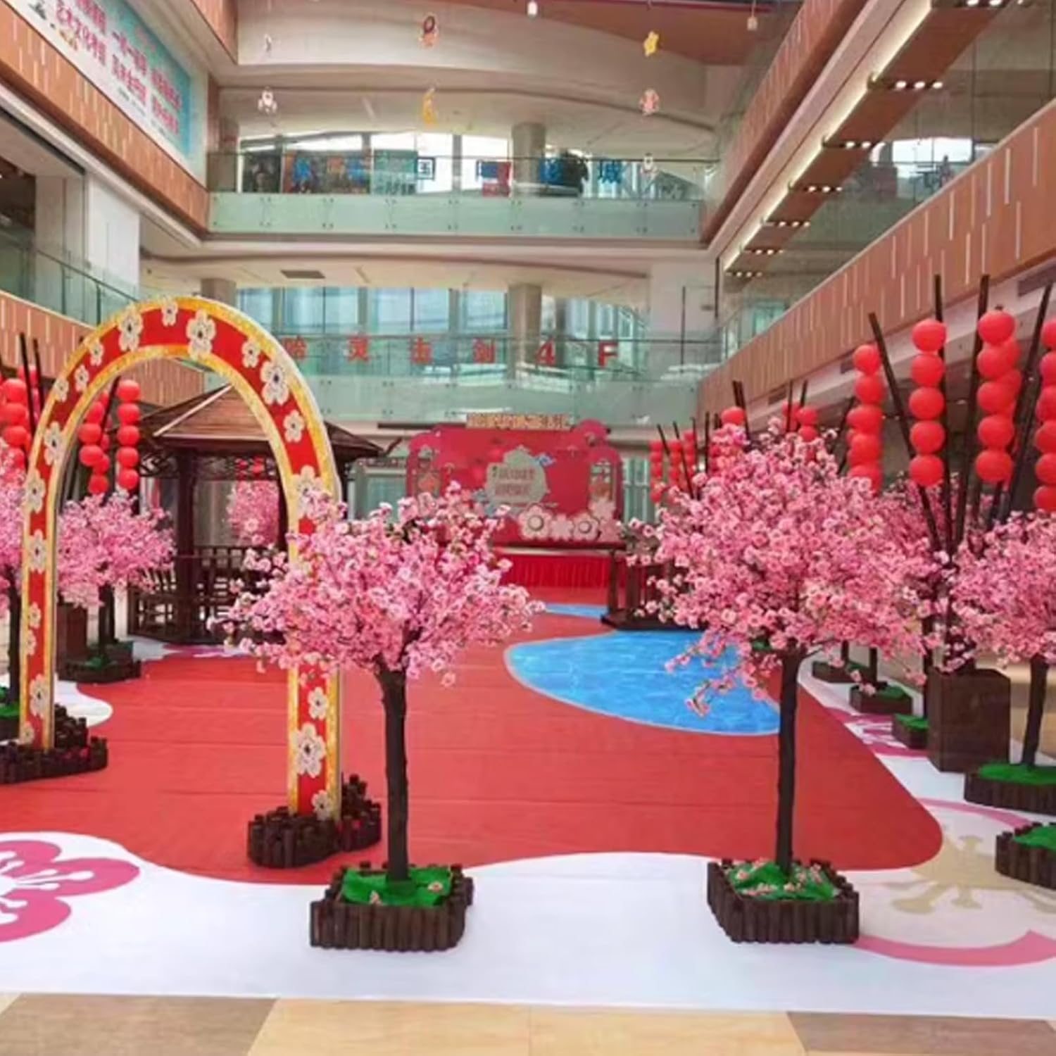 Japanese Silk Flower Cherry Blossom Tree 1x06m Artificial Decor