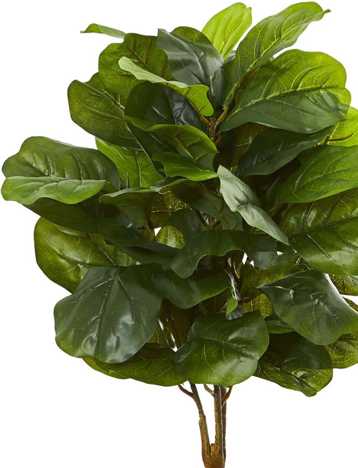 Nearly Natural 4ft Fiddle Leaf Artificial Tree in White Planter