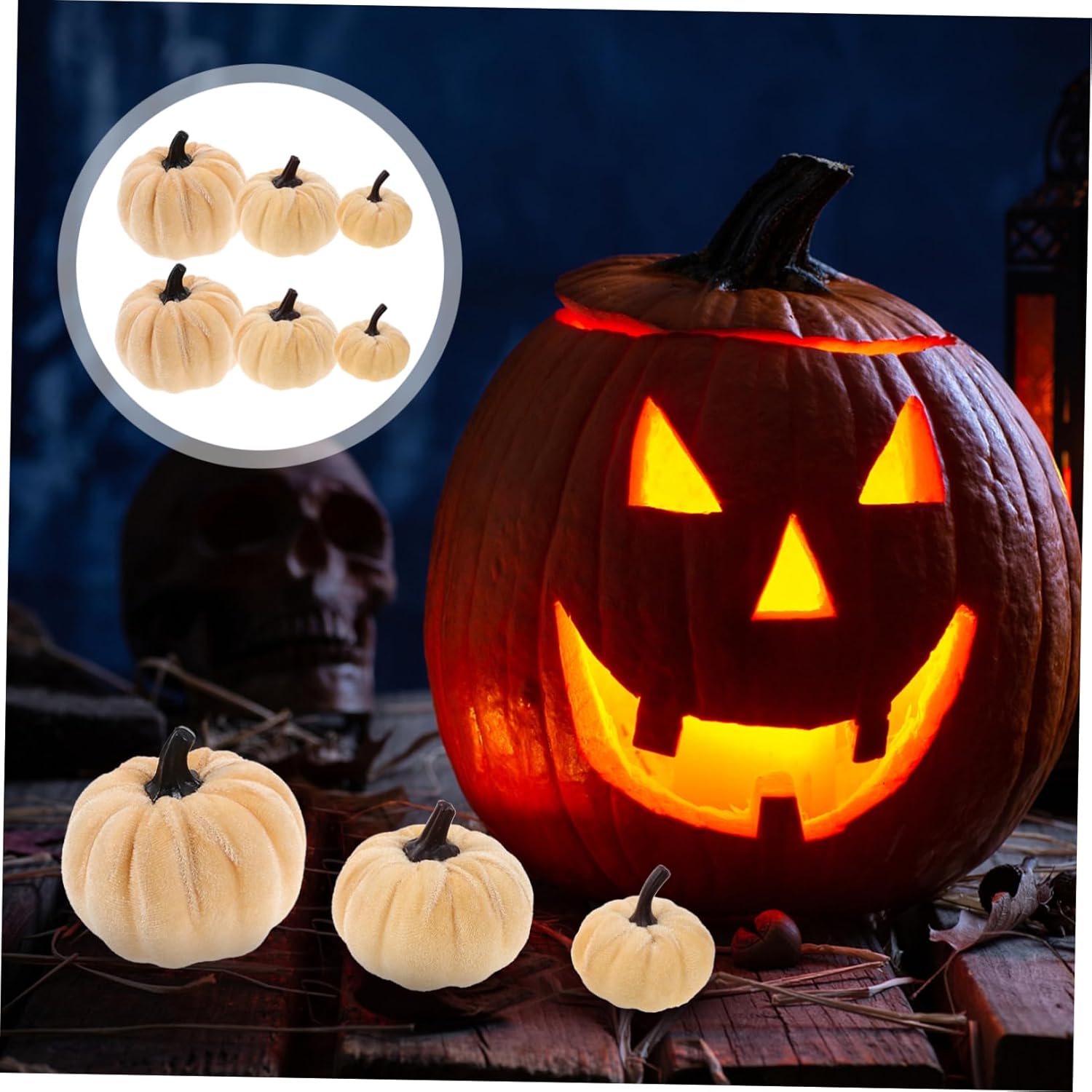 HAWILLOSCH 6pcs Fall Harvest Artificial Pumpkins Decorations