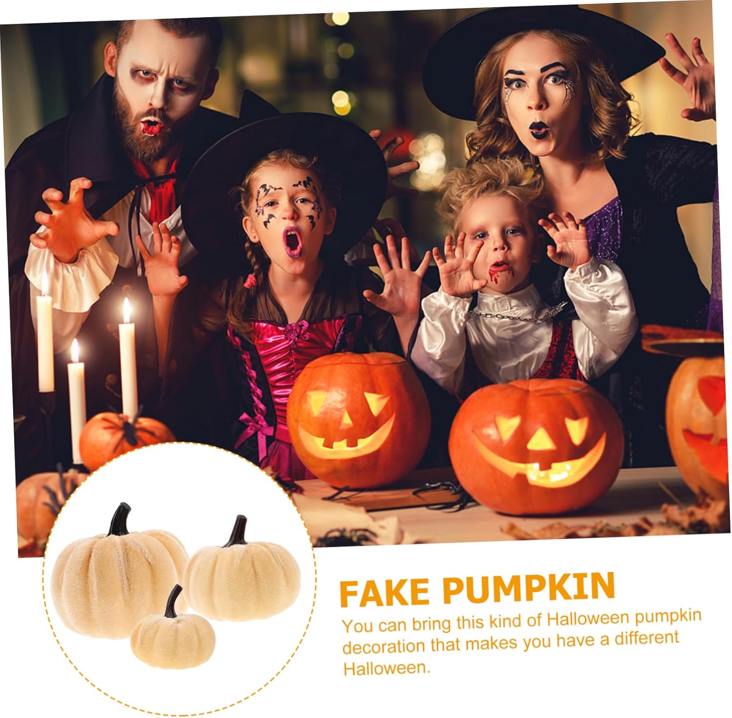 Cabilock 6pcs Faux Pumpkins for Halloween Decor